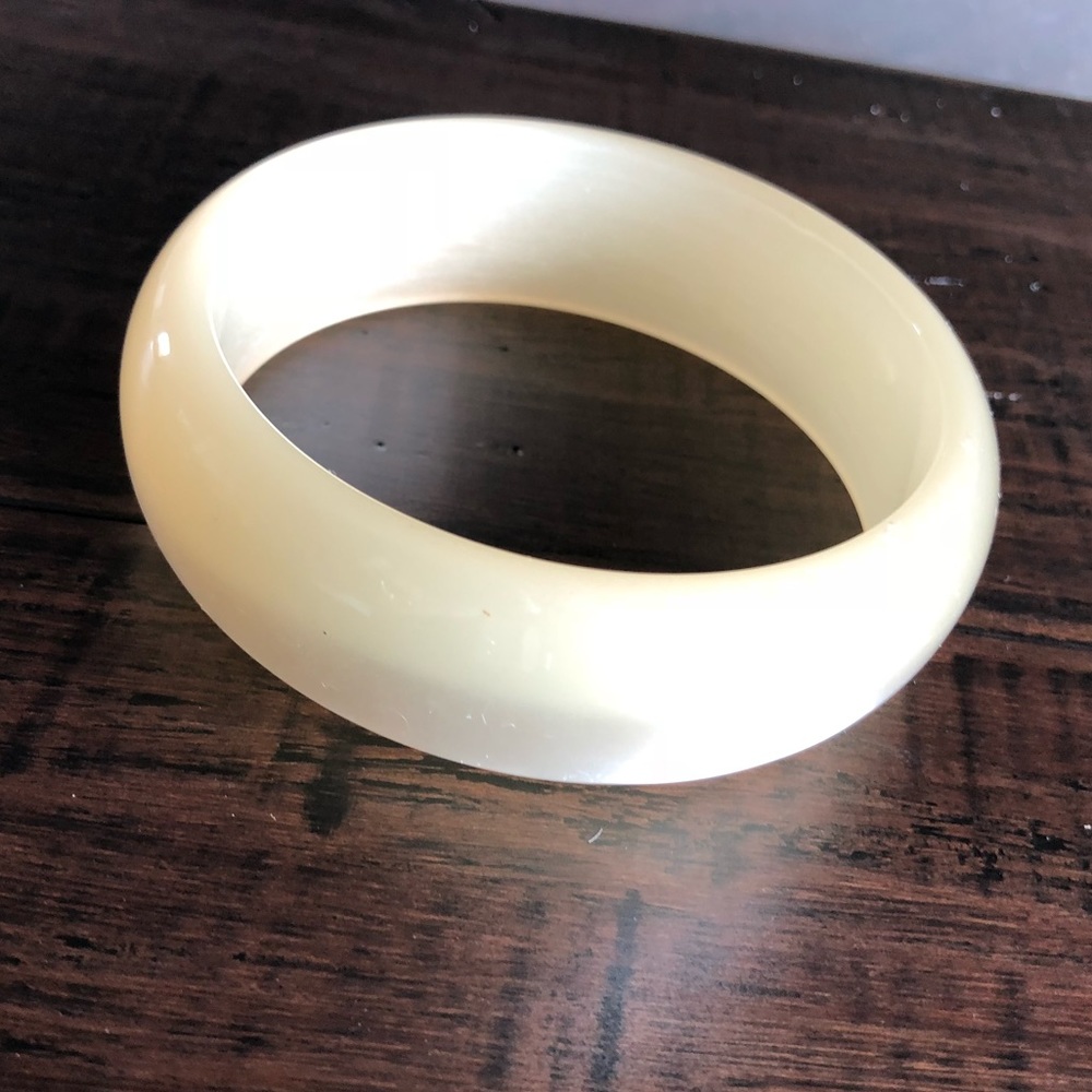 White plastic cuff bracelet